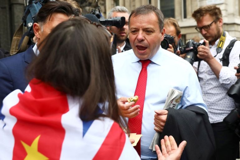 Arron Banks (centre)