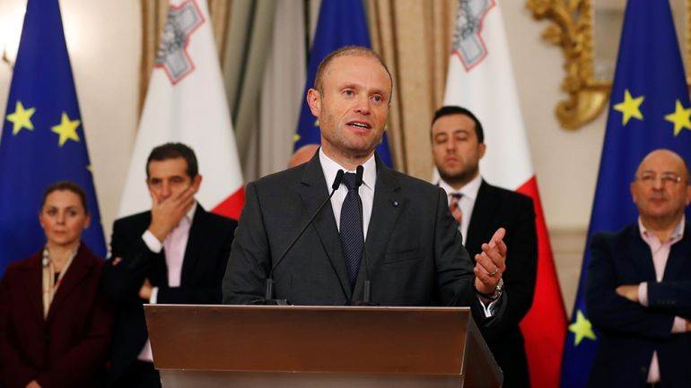 Maltese Prime Minister Joseph Muscat addresses a press conference after an urgent Cabinet meeting at the Auberge de Castille in Valletta, Malta November 29, 2019. REUTERS/Yara Nardi
