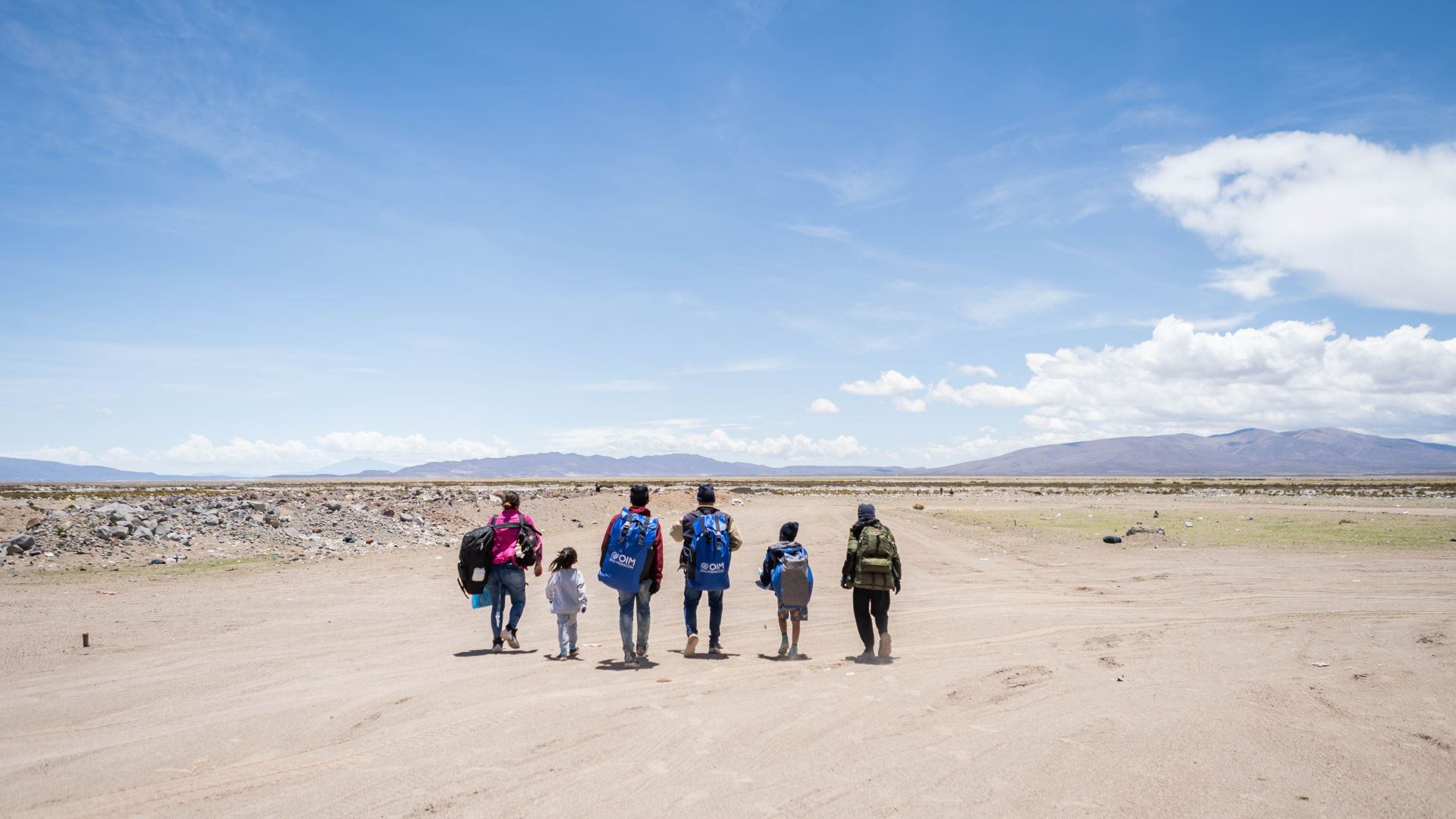 Allyson and her family trudge across the empty highlands