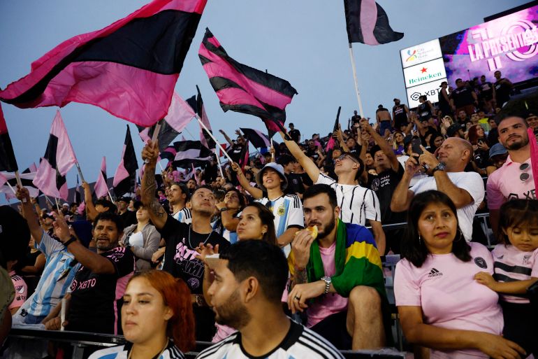 Fans inside the stadium ahead of the unveiling 
