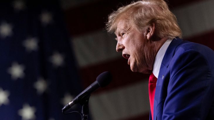 Republican presidential candidate and former U.S. President Donald Trump speaks during a rally in Reno, Nevada, US.