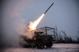Servicemen of the 24th Separate Mechanized Brigade of the Ukrainian Armed Forces fire a BM-21 Grad multiple launch rocket system towards Russian troops, amid Russia's attack on Ukraine, near the frontline town of Chasiv Yar in Donetsk region, Ukraine January 24, 2026. Oleg Petrasiuk/Press Service of the 24th King Danylo Separate Mechanized Brigade of the Ukrainian Armed Forces/Handout via REUTERS ATTENTION EDITORS - THIS IMAGE HAS BEEN SUPPLIED BY A THIRD PARTY. TPX IMAGES OF THE DAY