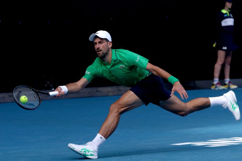 Novak Djokovic in action.
