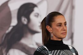 Mexican President Claudia Sheinbaum attends a press conference at the National Palace in Mexico City, Mexico January 27, 2026. REUTERS/Henry Romero